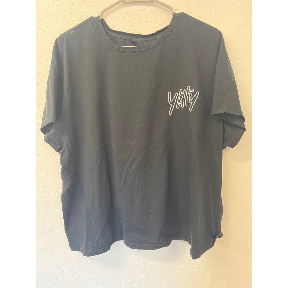 Yitty by Lizzo Black Short Sleeve Logo Graphic Crew Neck T-Shirt Womens 1X